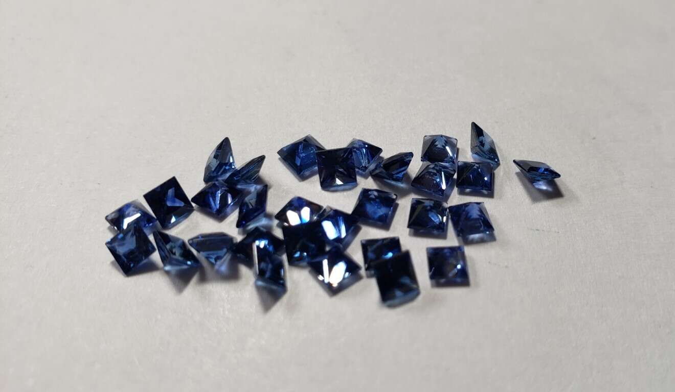 Blue Sapphire Princess Cut: 3mm - 3.5mm
