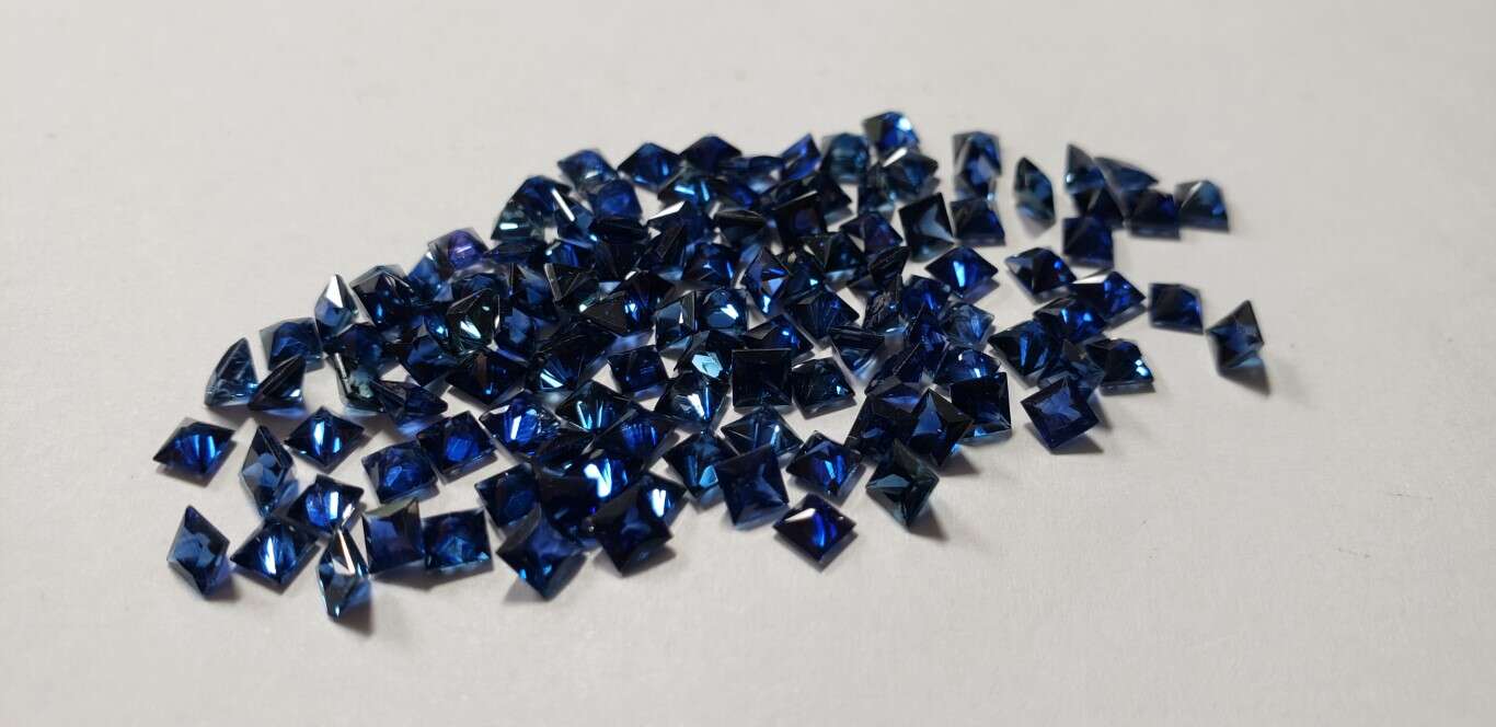 Blue Sapphire Princess Cut: 3mm - 3.5mm