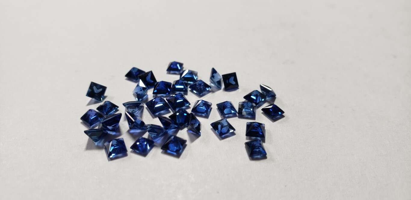Blue Sapphire Princess Cut: 3mm - 3.5mm