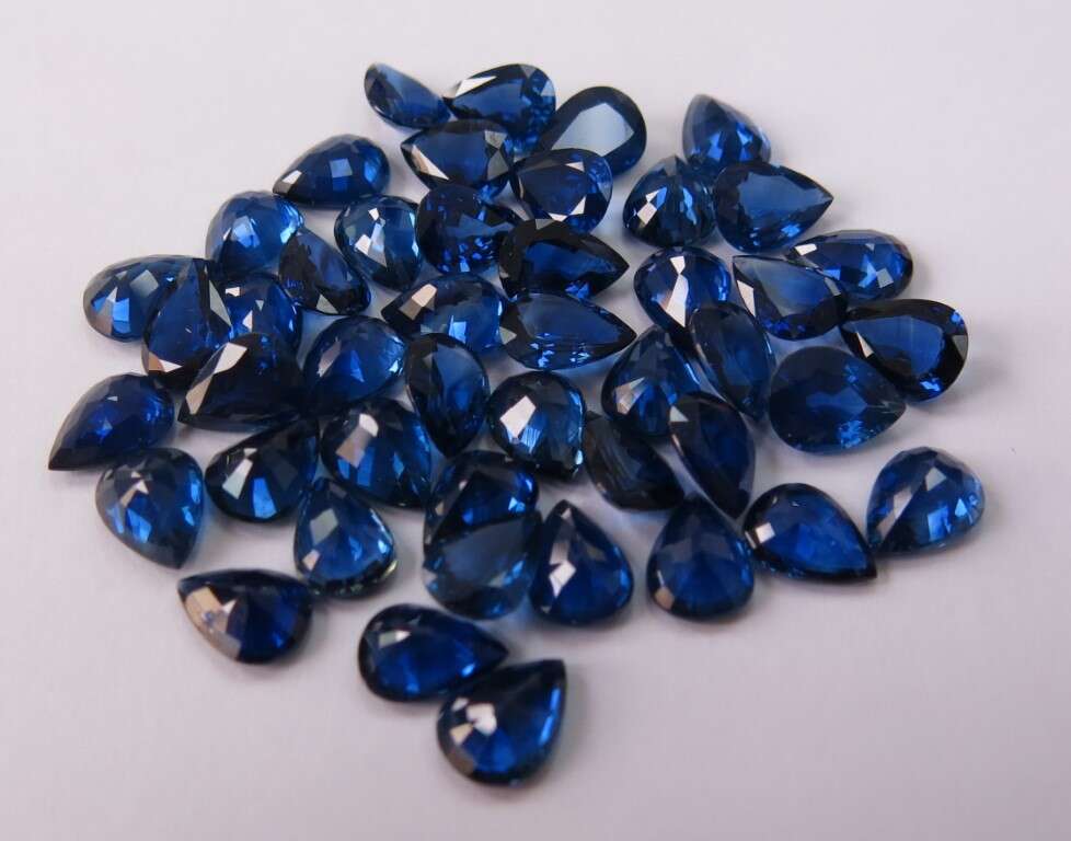 Blue Sapphire Pear: 8mm x 6mm